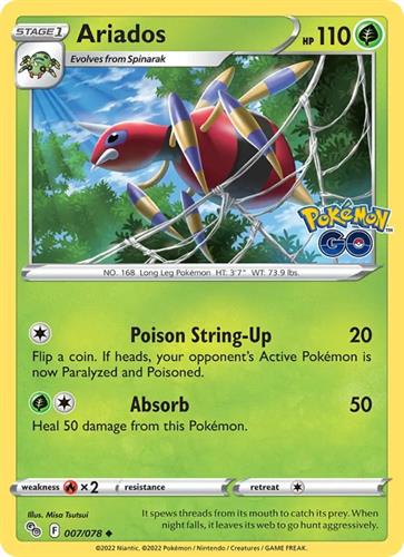 קלף בודד single פוקימון - ariados - Pokemon Go - 007/078