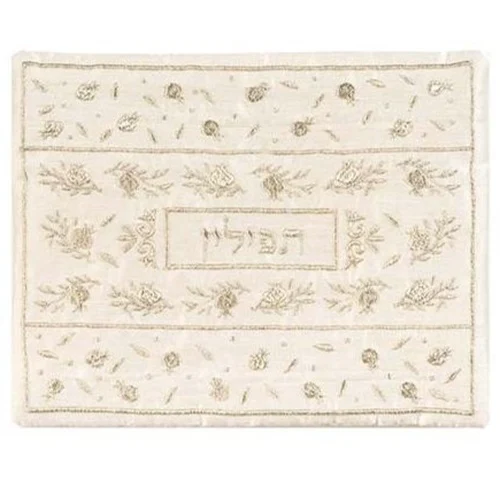 כיסוי תפילין רקמת מכונה רימונים מפוזר כסף