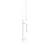 נקודת גישה Omada EAP110 Outdoor Access Point – התקן Wi-Fi לבן גלילי עם שתי אנטנות אנכיות וסוגרי הרכבה