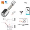 דגם PRO כסוף + USB וWIFI - מנעול דלת חכם צילנדר מובנה טביעת אצבע – SmartLock