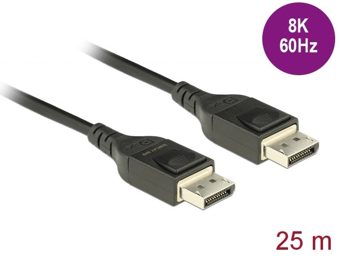 כבל מסך אקטיבי Delock Active Optical Cable DisplayPort 1.4 8K 60 Hz 25 m