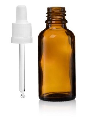 בקבוק 30 מ”ל זכוכית חום עם טפטפת