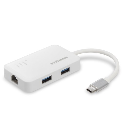 מתאם כרטיס רשת מהיר Edimax EU-4308 - USB-C to 3-Port USB 3.0 Gigabit Ethernet Hub