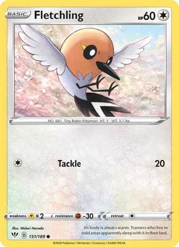 קלף בודד single פוקימון - fletchling - Darkness Ablaze - 151/189