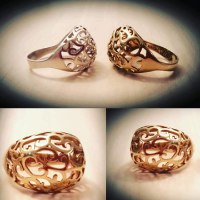 טבעת בומביי מכסף בציפוי זהב