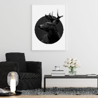 תמונה של אייל מודפס על קנבס איכותי מתוח על מסגרת עץ + מסגרת דקורטיבית ללא עלות| "אייל ללא גבולות"