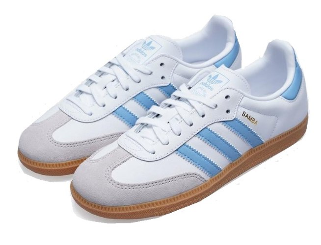 סניקרס אדידס סמבה Adidas Samba לבן תכלת