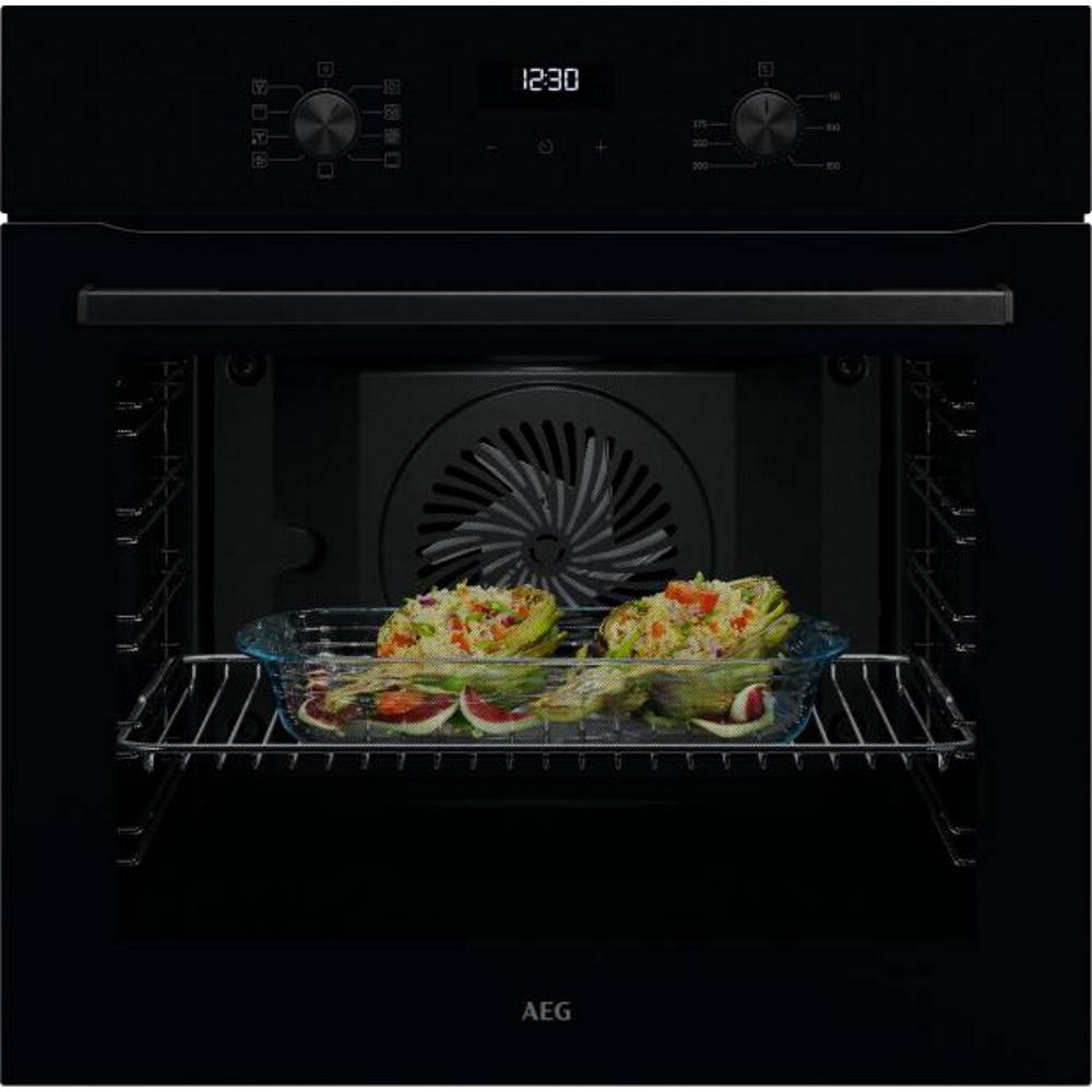 תנור אפייה בנוי פירולטי 71 ליטר AEG OS6PB50AK AirFry תוצרת גרמניה - גימור שחור