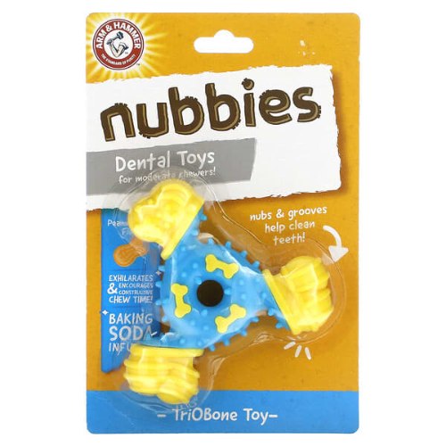 Arm & Hammer, Nubbies, Dental Toys For Moderate Chewers, TriOBone, Peanut Butter