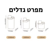 קופסאות-אחסון-מרכך-אבקת-אבקה-נוזל-כביסה-אטום-מפרט-מידות