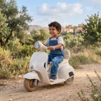 אופנוע ווספה רטרו 6V בצבע לבן RetroV6W מסדרת Retro line