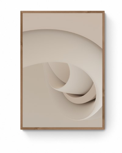 תמונת קנבס מינימאליסטית מונוכרומטית אבסטרקט עכשווי בצבע בז' מוקה דגם "IN" | לתלייה לאורך\לרוחב
