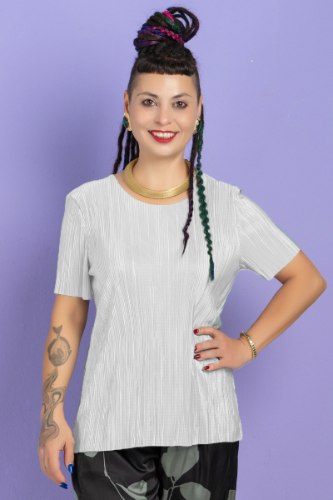 חולצת פליסה קיץ אבן/שמנת