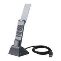 מתאם רשת אלחוטי Tp-Link Archer TX20UH AX1800 USB – פריט בודד מתאם Wi-Fi אפור כהה עם אנטנה עומדת וכבל USB שחור
