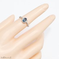 טבעת מכסף משובצת אבן טופז כחולה  ואבני זרקון RG1745 | תכשיטי כסף 925 | טבעות כסף