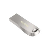 זיכרון נייד SanDisk Ultra Luxe USB 3.1 64GB SDCZ74-064G-G46 – פריט בודד כסוף מטאלי עם לוגו SanDisk מונח על רקע לבן