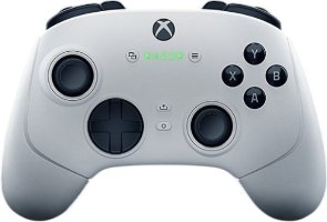 בקר משחק אלחוטי צבע לבן Razer Wolverine V3 Pro Xbox XS – 2 4GHz בקר לבן בודד עם לוגו Xbox ולוגו Razer מואר ירוק