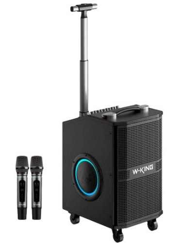 מערכת הגברה ניידת לקריוקי W-King K21SE 120W - כולל זוג מיקרופונים אלחוטיים