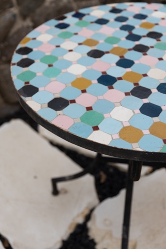 שולחן מוזאיקה צבעוני חדש- קוטר 80