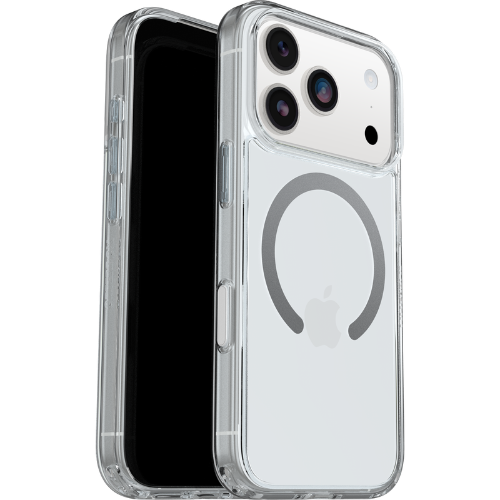 כיסוי לאייפון OtterBox Symmetry Black MagSafe 17  שקוף