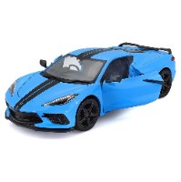 מאיסטו - מכונית שברולט קורבט סטינגר - Maisto 2020 CHEVROLET CORVETTE C8 STINGRAY COUPE BLUE 1:24