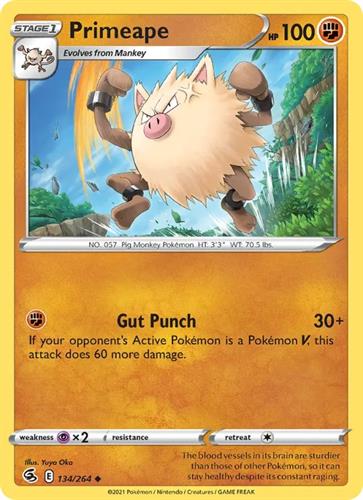 קלף בודד single פוקימון - primeape - Fusion Strike - 134/264