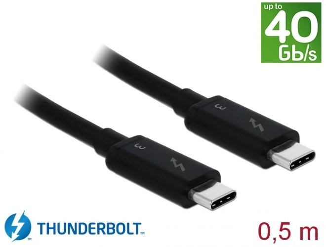 כבל מסך Delock Passive Thunderbolt 3 (40 Gb/s) USB-C A5 cable 0.5 m