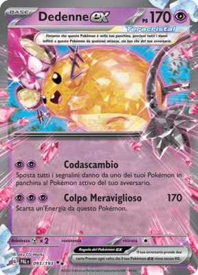 קלף פוקימון בודד single - DEDENNE EX – PALDEA EVOLVED – 093/193