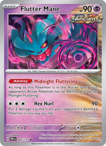 קלף בודד single פוקימון - flutter mane - Prismatic Evolutions - 043/131