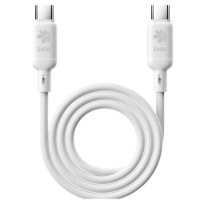 כבל טעינה מהירה 1M צבע לבן Miracase MTCS240W – כבל לבן בודד מפותל המציג מחברי USB-C וכיתוב 240W