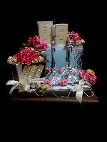 זוג פמוטי שמעון מכסף טהור ומגש לפמוטים בתוספת עיצוב פרחים יוקרתי- בלקן