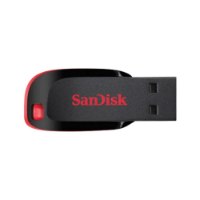זיכרון נייד צבע שחור-אדום SanDisk Cruzer Blade Z50 128GB – פריט בודד כונן USB שחור-אדום עם לוגו אדום