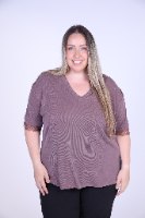 חולצת שימי פס תחרה סגולה