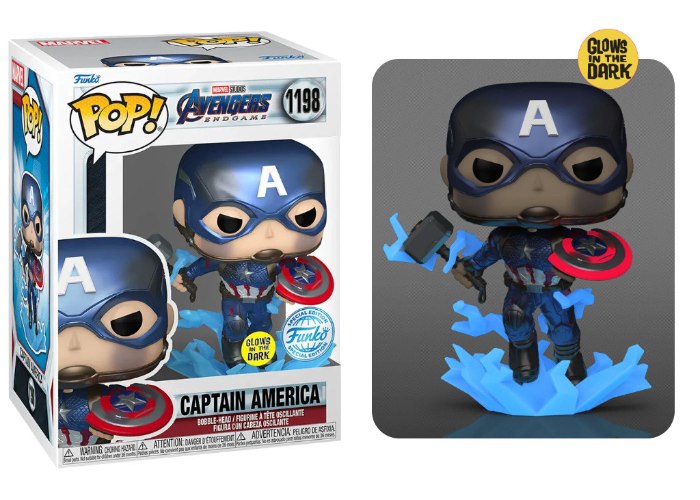 בובת פופ – Funko Pop! Marvel: Avengers Endgame – Captain America #1198 (GITD) (Exclusive)