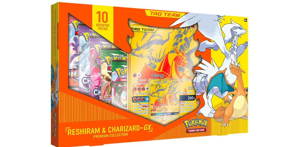 קלפי פוקימון מארז פרימיום רשיראם וצ'אריזארד Pokémon TCG: Reshiram & Charizard-GX Premium Collection