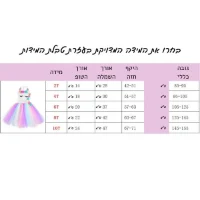 שמלת-חד-קרן-טבלת-מידות