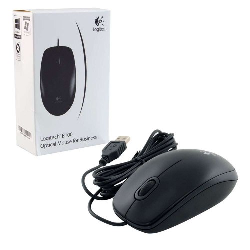 עכבר אופטי חוטי LogiTech דגם B100