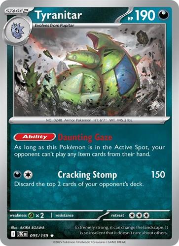קלף בודד single פוקימון - tyranitar - Journey Together - 095/159