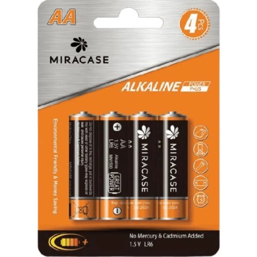 מארז 4 סוללות Miracase Alkaline AA