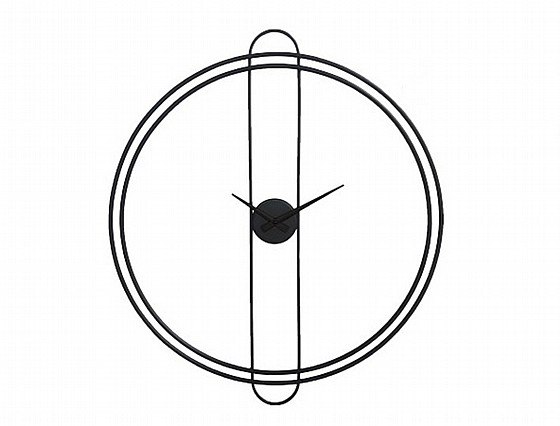 שעון קיר מתכת מושחרת דגם רינג קוטר 60 ס"מ כולל משלוח חינם