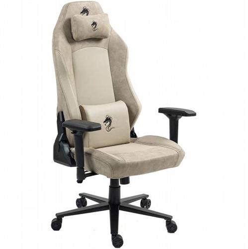 כסא גיימינג Dragon Alpine דמוי עור בצבע בז'
