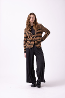 STRIPES JACKET - חום שחור