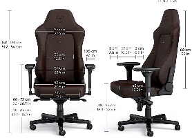 Noblechairs HERO Java – מפרט מידות בתמונה טכנית 	