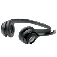 אוזניות Logitech H390 USB Retail – אוזנייה שחורה בודדת עם מיקרופון בצד על רקע לבן סינון רעשים