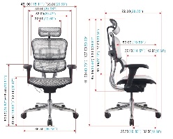 מידות כיסא משרדי Comfort Ergohuman Project 