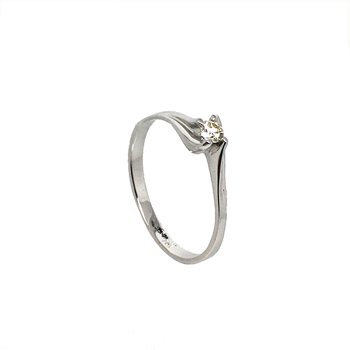 טבעת אירוסין זהב לבן 14K יהלום מרכזי OP06160046908