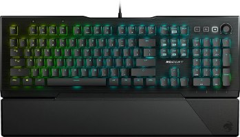 מקלדת גיימינג אופטית מוארת Roccat Vulcan Pro Red Linear Titan Switch - צבע שחור