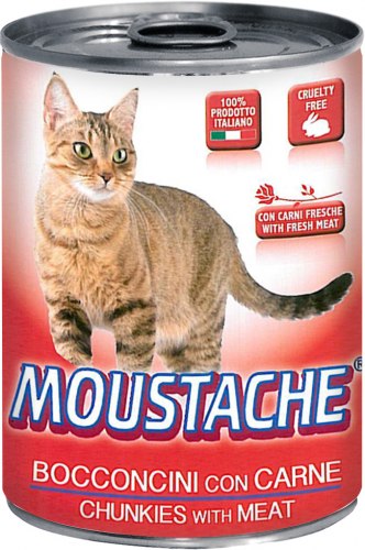 שימורים לחתולים moustache בטעם בקר 400 גרם