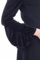 EMPORIO ARMANI Knitted A-Line Dress Wool Blend Ruffle Size S