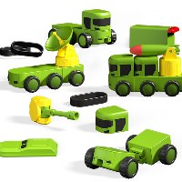 Magnetix Trucks Magnetix Trucks – רכבי צבא מגנטיים מודולאריים – ערכת 31 חלקים